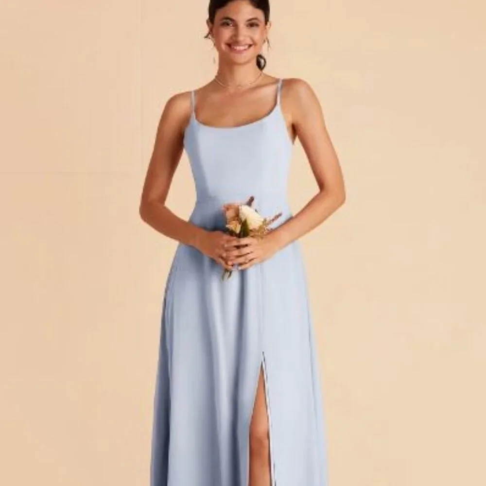 Birdy Grey Amy Ice Blue Chiffon Dress - Picture 1 of 5
